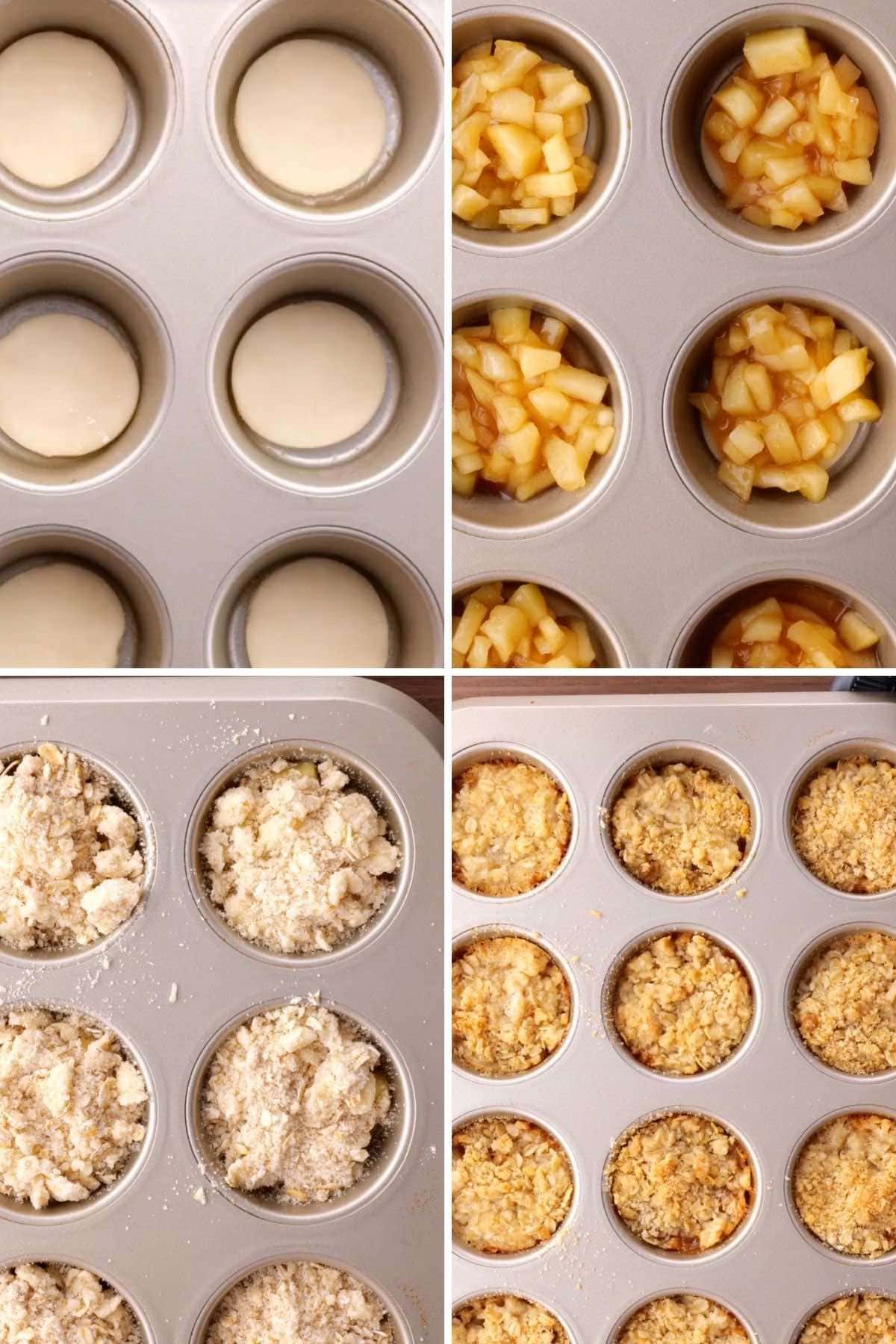 Apple Crisp Cookies Collage of baking steps