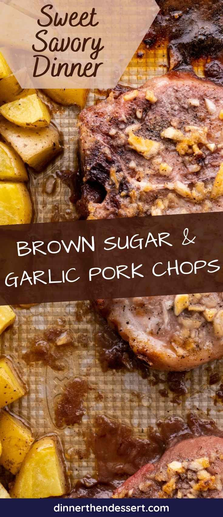 Brown Sugar Garlic Oven Baked Pork Chops pin 1