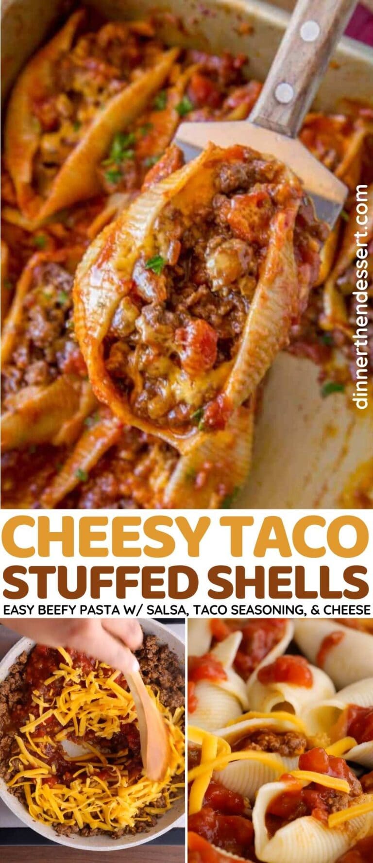Cheesy Taco Stuffed Shells Recipe [VIDEO] - Dinner, then Dessert