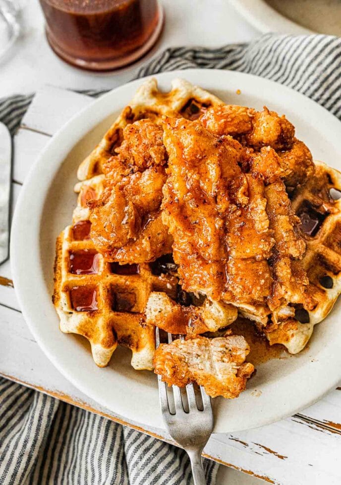 Chicken and Waffles Recipe - Dinner, then Dessert