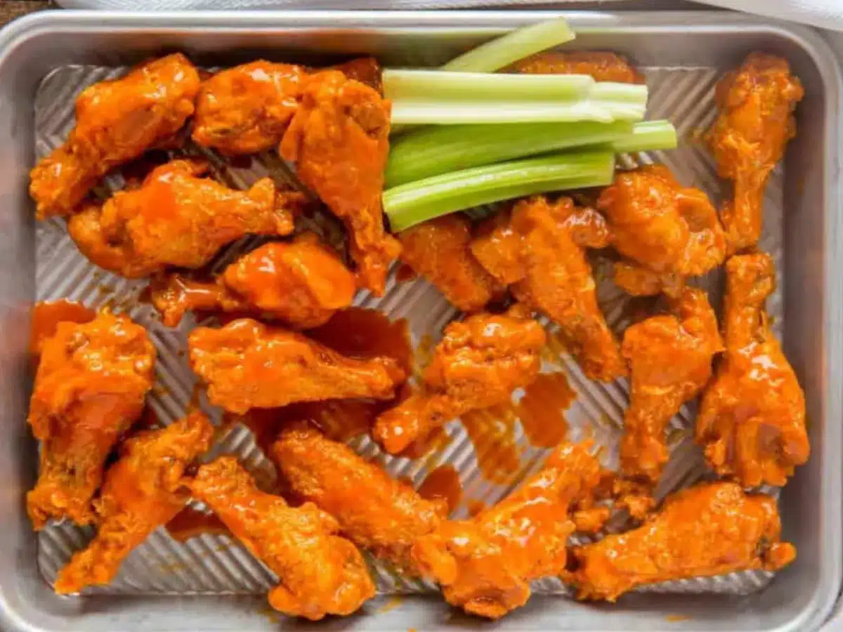 Celery on baking sheet with wings