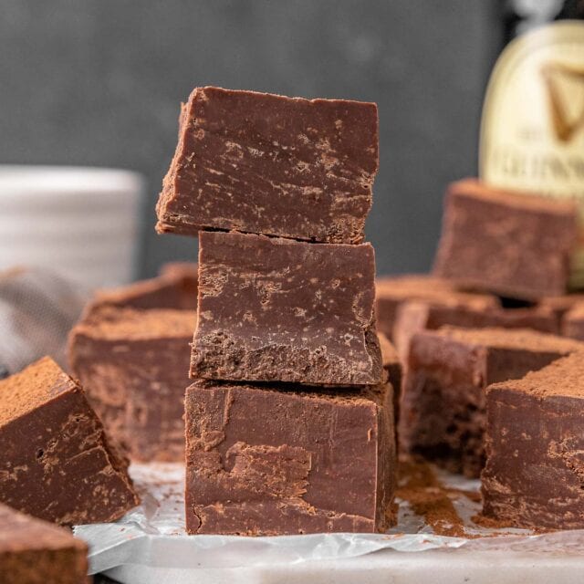 Guinness Chocolate Fudge on counter