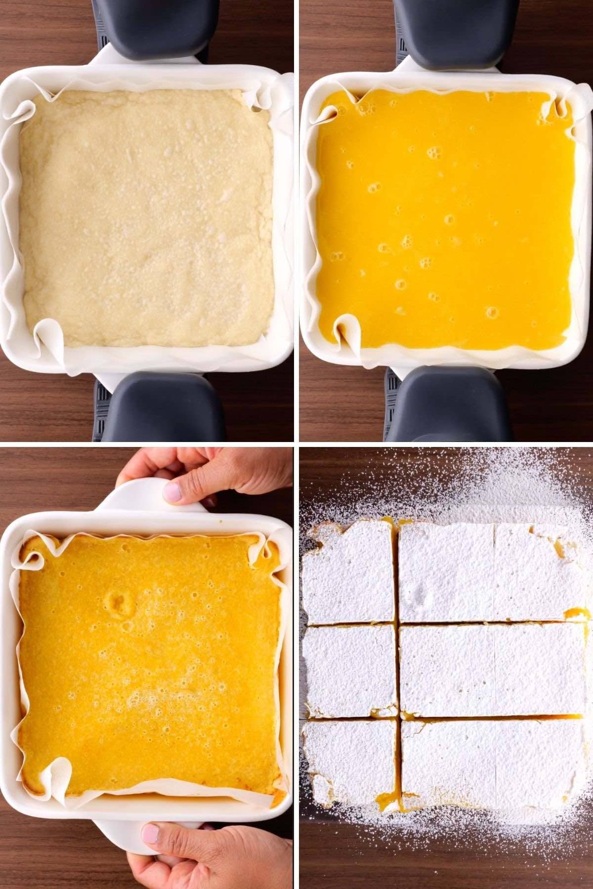 Lemon Bars Collage of baking steps