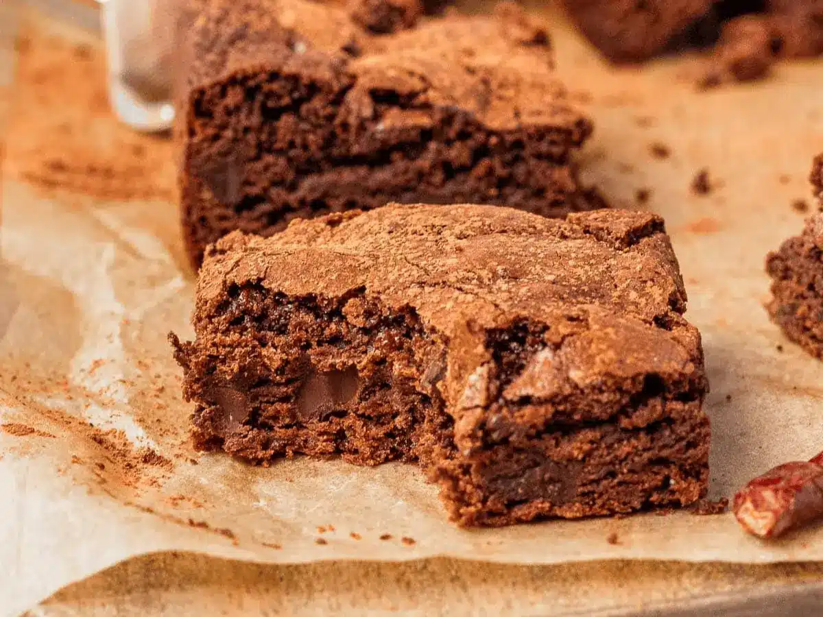 Brownies with a bite taken out