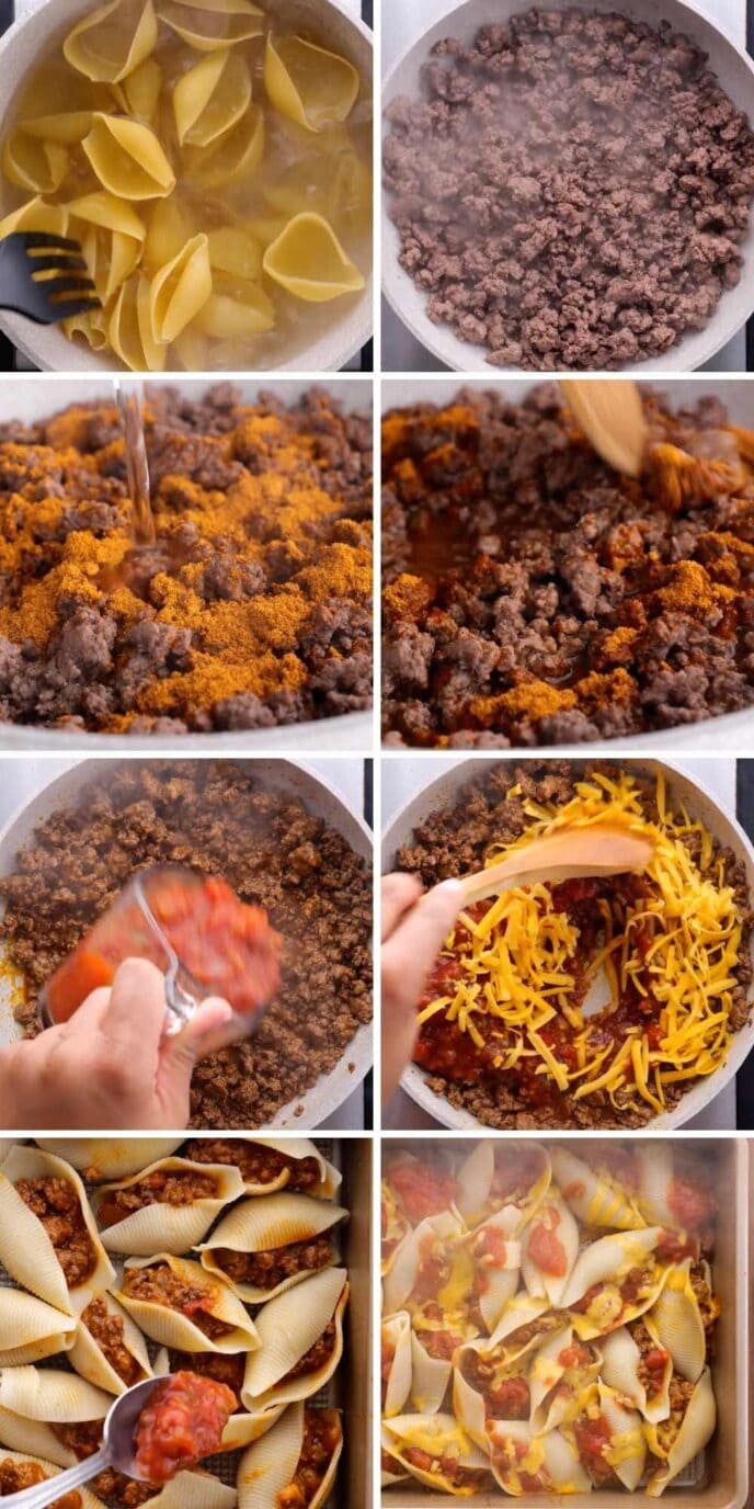 Cheesy Taco Stuffed Shells Recipe [VIDEO] Dinner, then Dessert