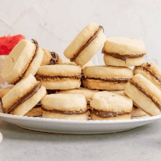 Plate of several cookies stacked
