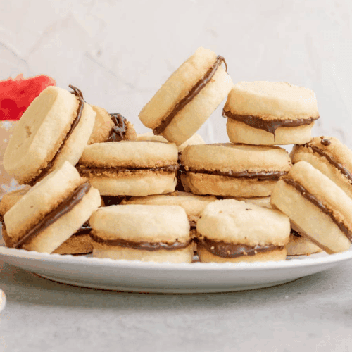 Plate of several cookies stacked