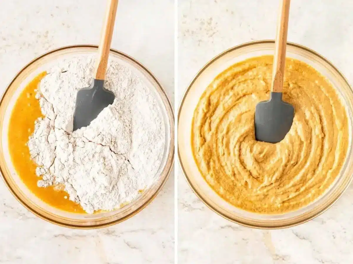 Collage of ingredients being mixed together