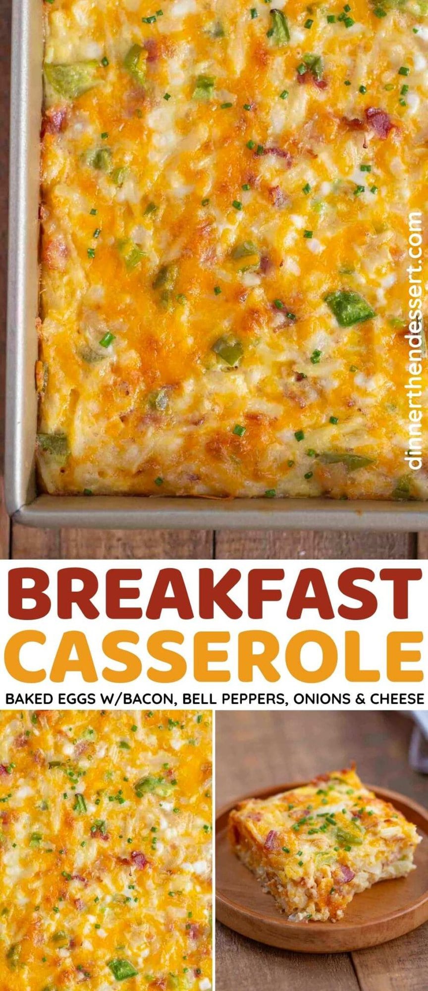 Easy Bacon Hashbrown Breakfast Casserole - Dinner, then Dessert