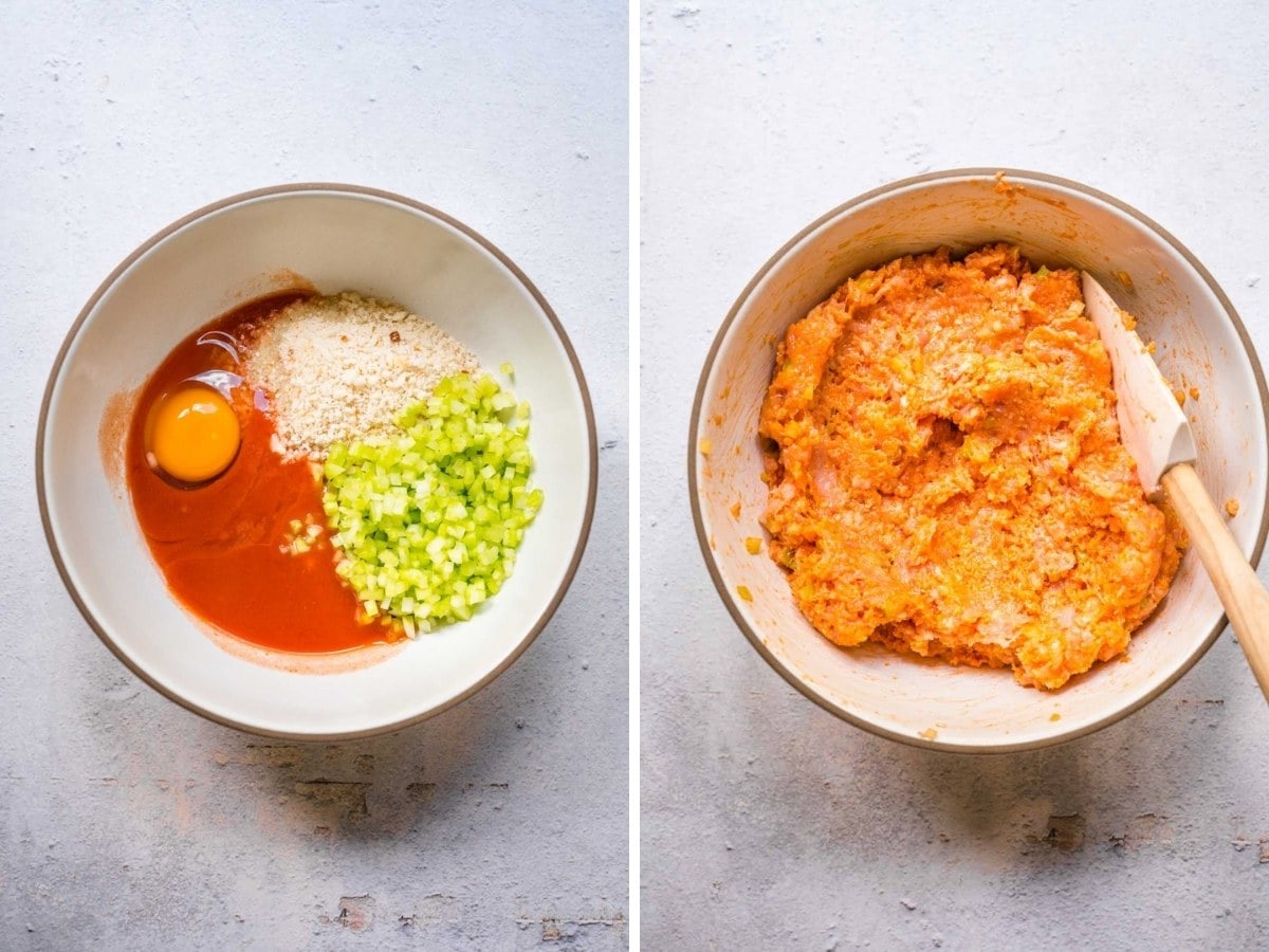 collage of meatball mixture 