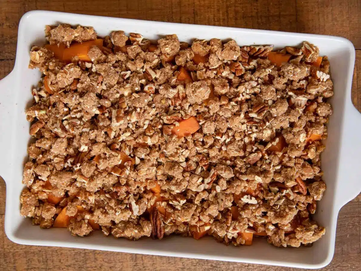 Dish not baked ready for the oven in baking dish