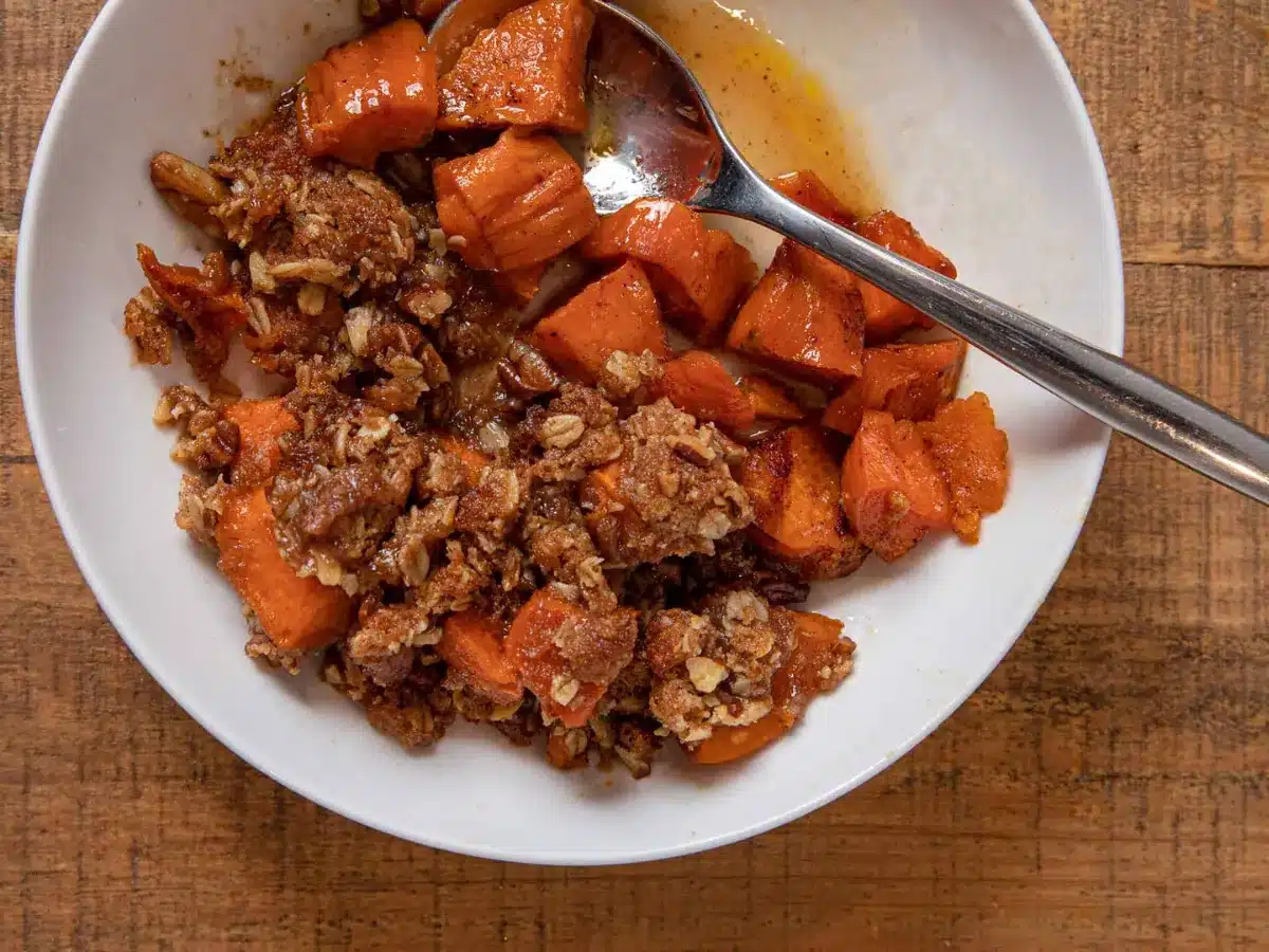 baked dish served in a plate and ready to eat