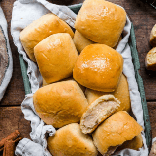 fluffy rolls in basket