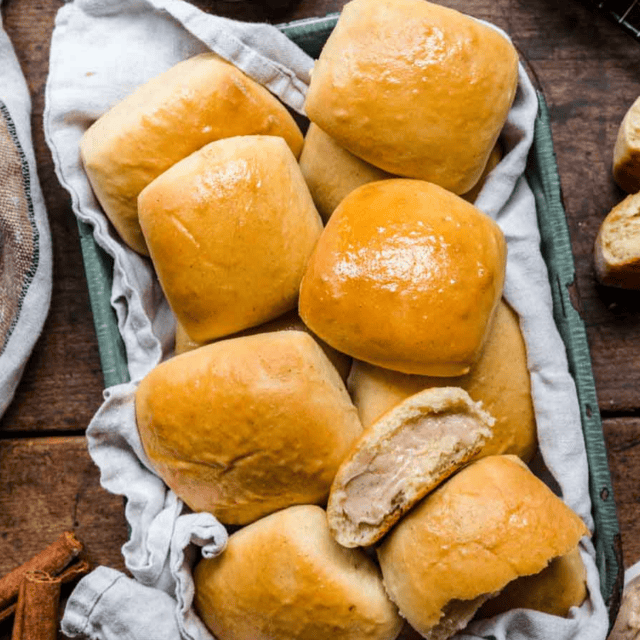 fluffy rolls in basket