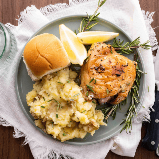 Top view of cooked meal on a table ready to eat
