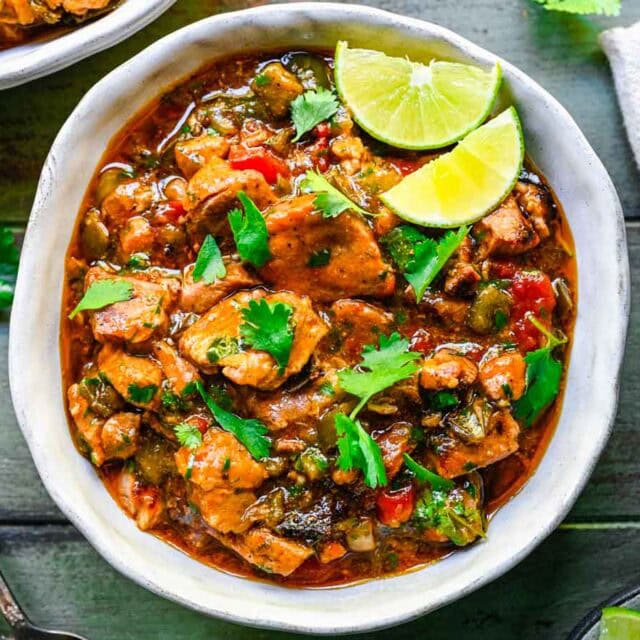 Bowl of hearty meat stew.