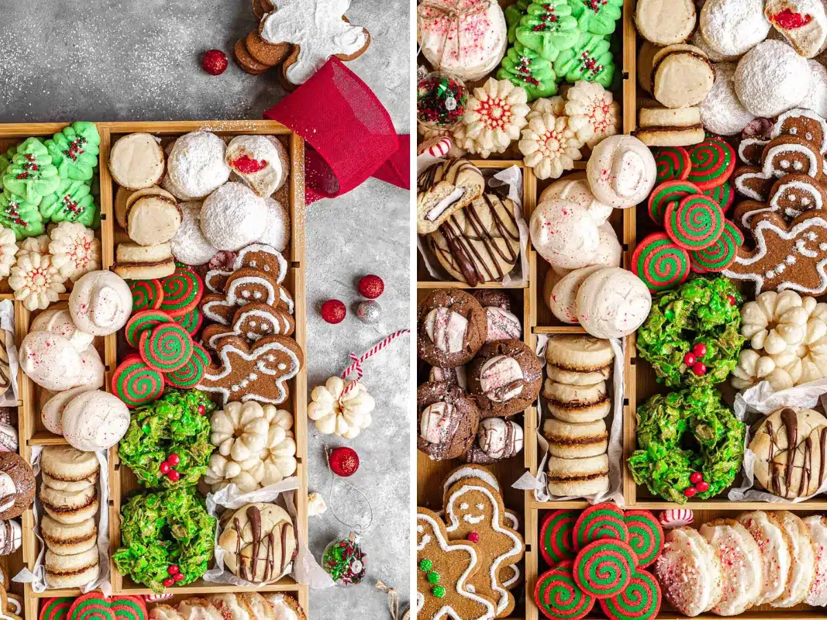 collage of various views of cookie box 