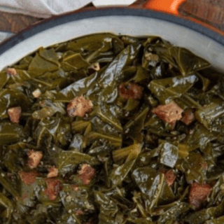 Greens in pan ready to serve