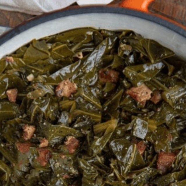 Greens in pan ready to serve