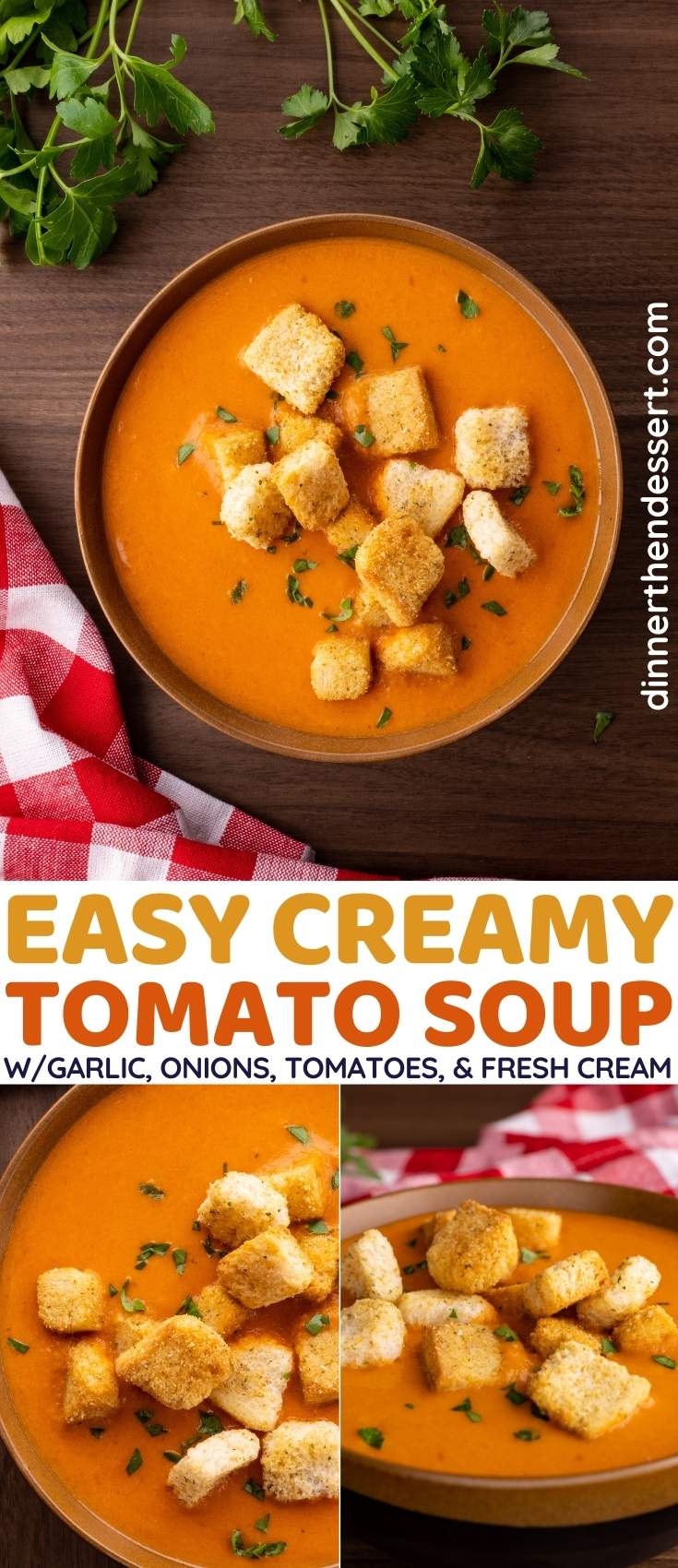 Easy Creamy Tomato Soup Collage