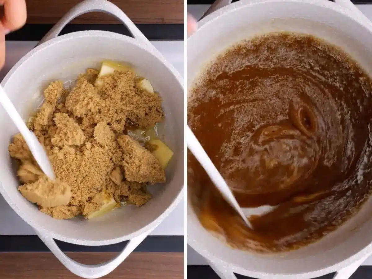 Collage of ingredients being mixed