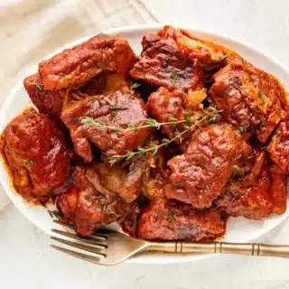 plate of braised short ribs