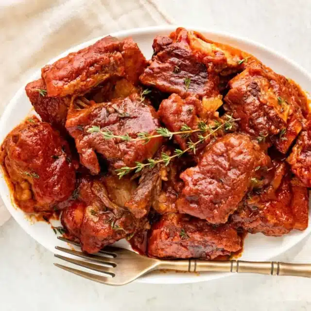 plate of braised short ribs