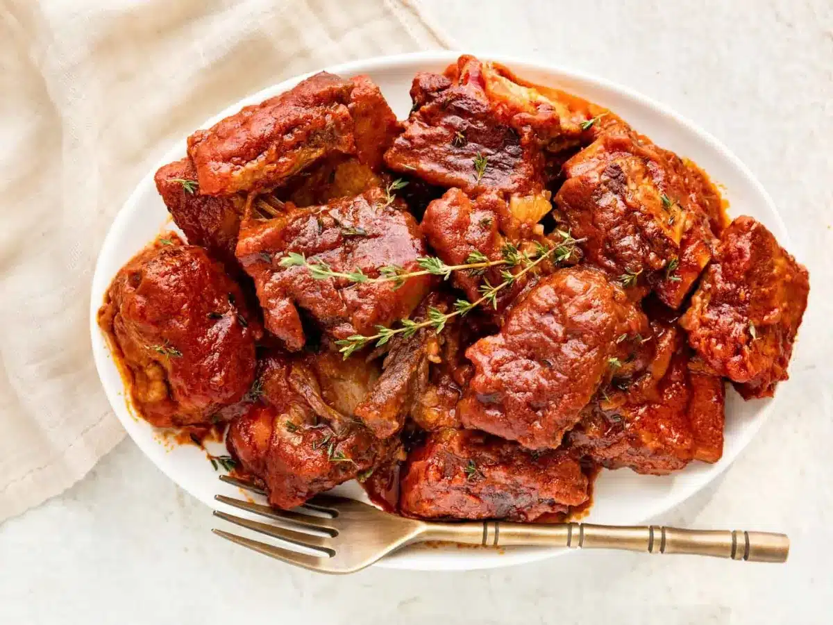 plate of braised short ribs 