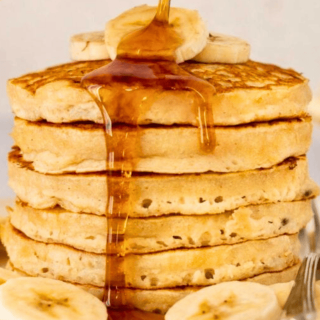 Stack of pancakes with syrup