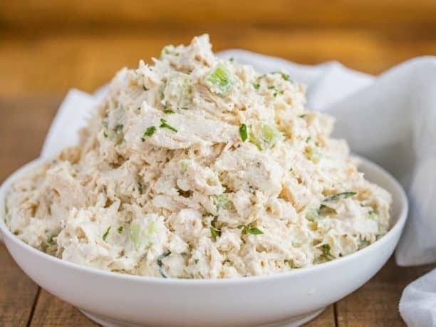 bowl of chicken micture 