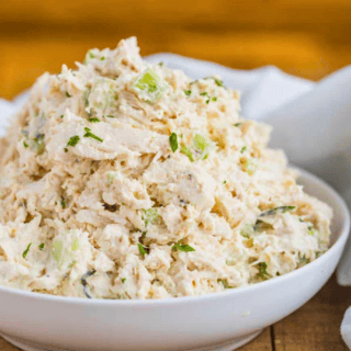 Chicken Salad in white bowl