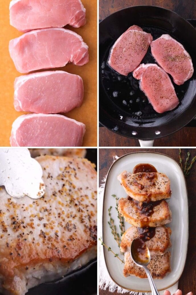 Pig and Fig Pork Chops Collage