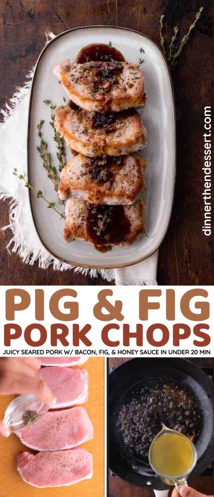 Pig and Fig Pork Chops Collage