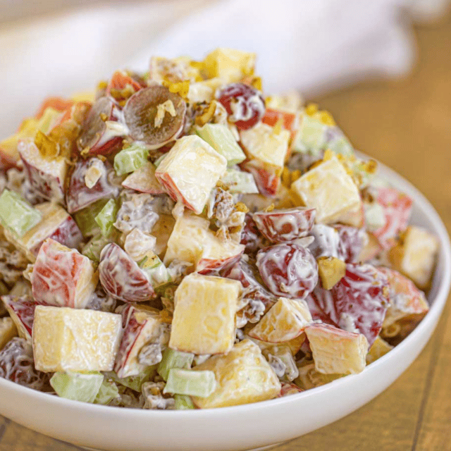 Salad in a white bowl