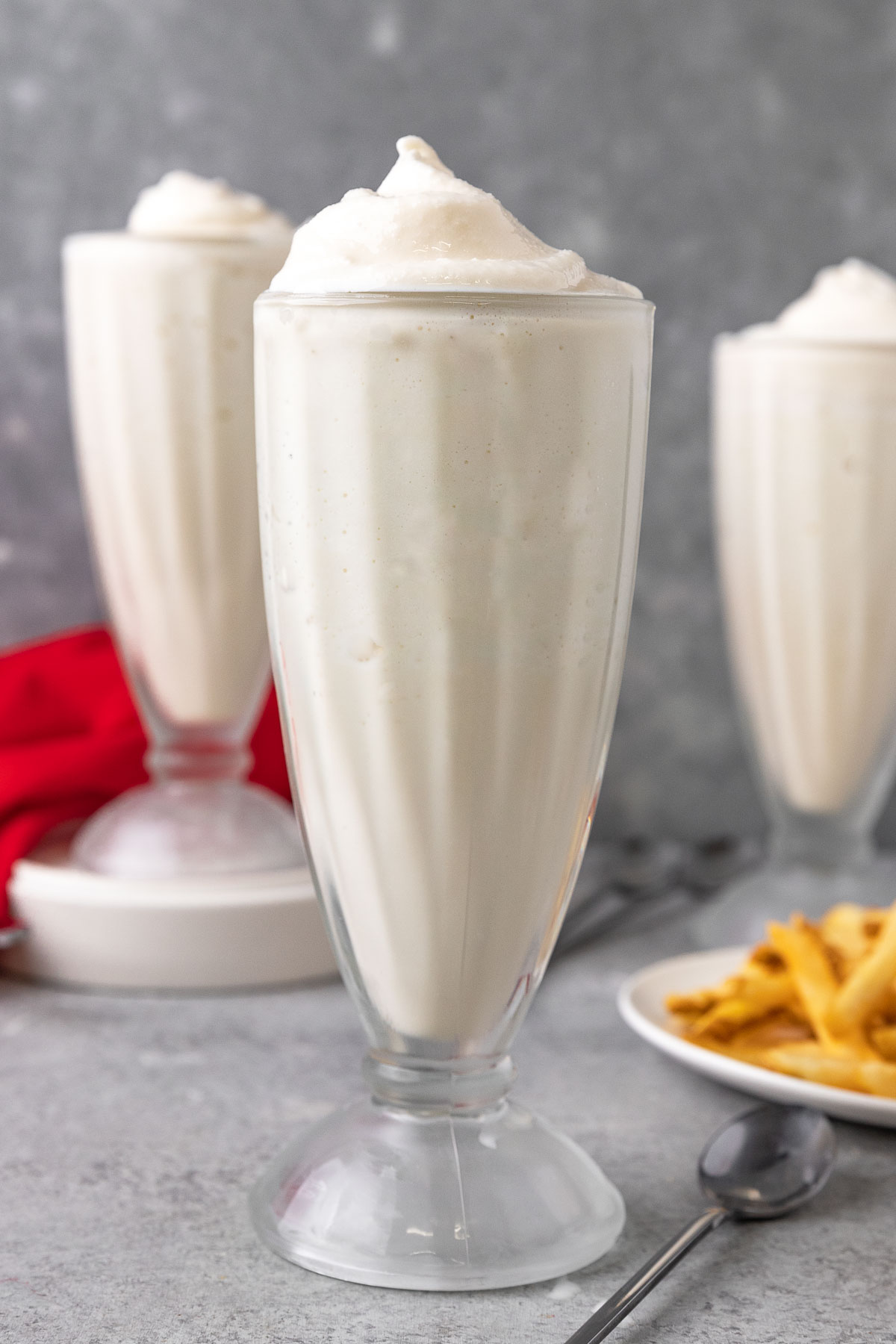 Wendys Vanilla Frosty multiple frosties in a milkshake glasses