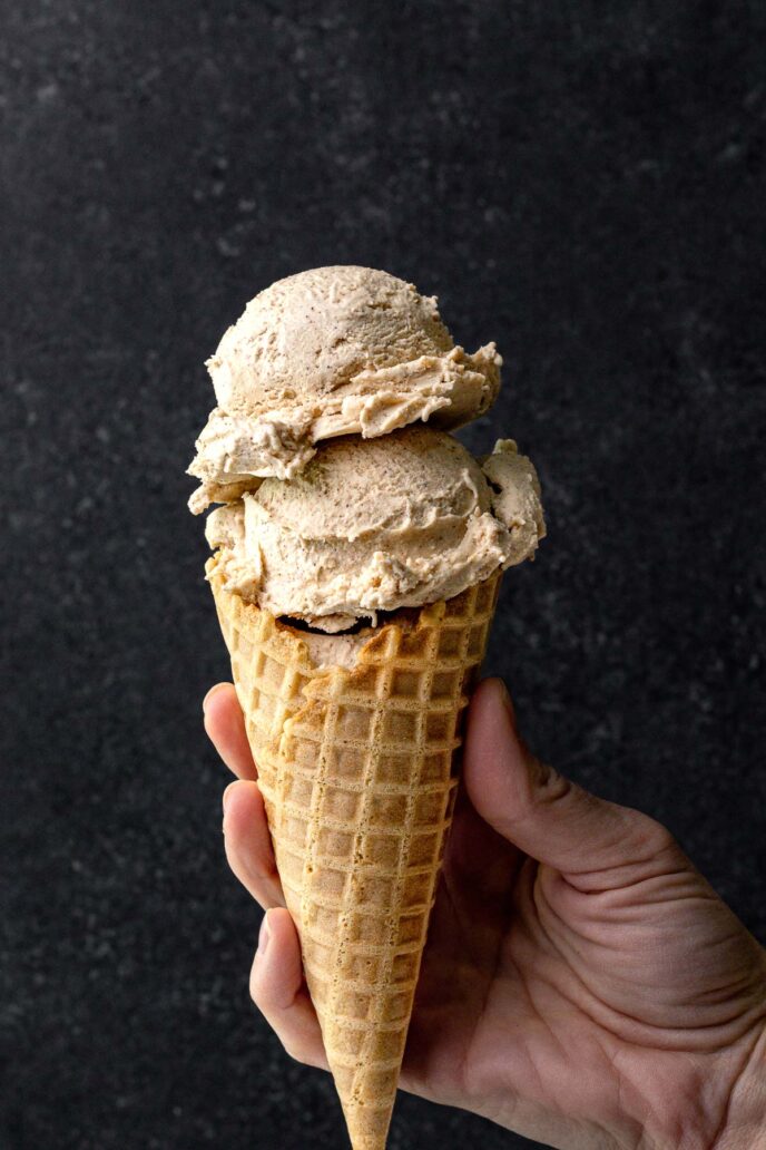 Cinnamon Ice Cream in a cone