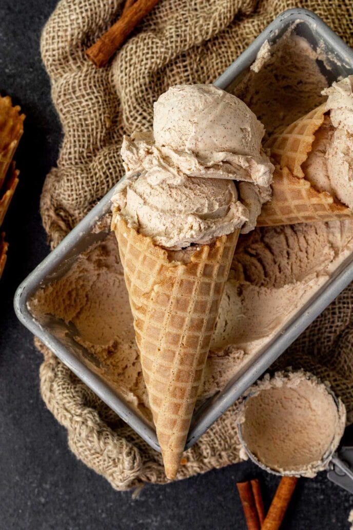 Cinnamon Ice Cream in a cone