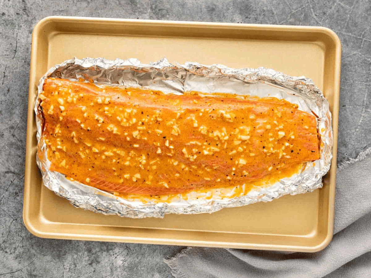 Seafood ready for the oven