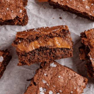 Bite taken out of finished brownie