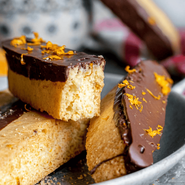 Closeup of baked ingredients on a white plate