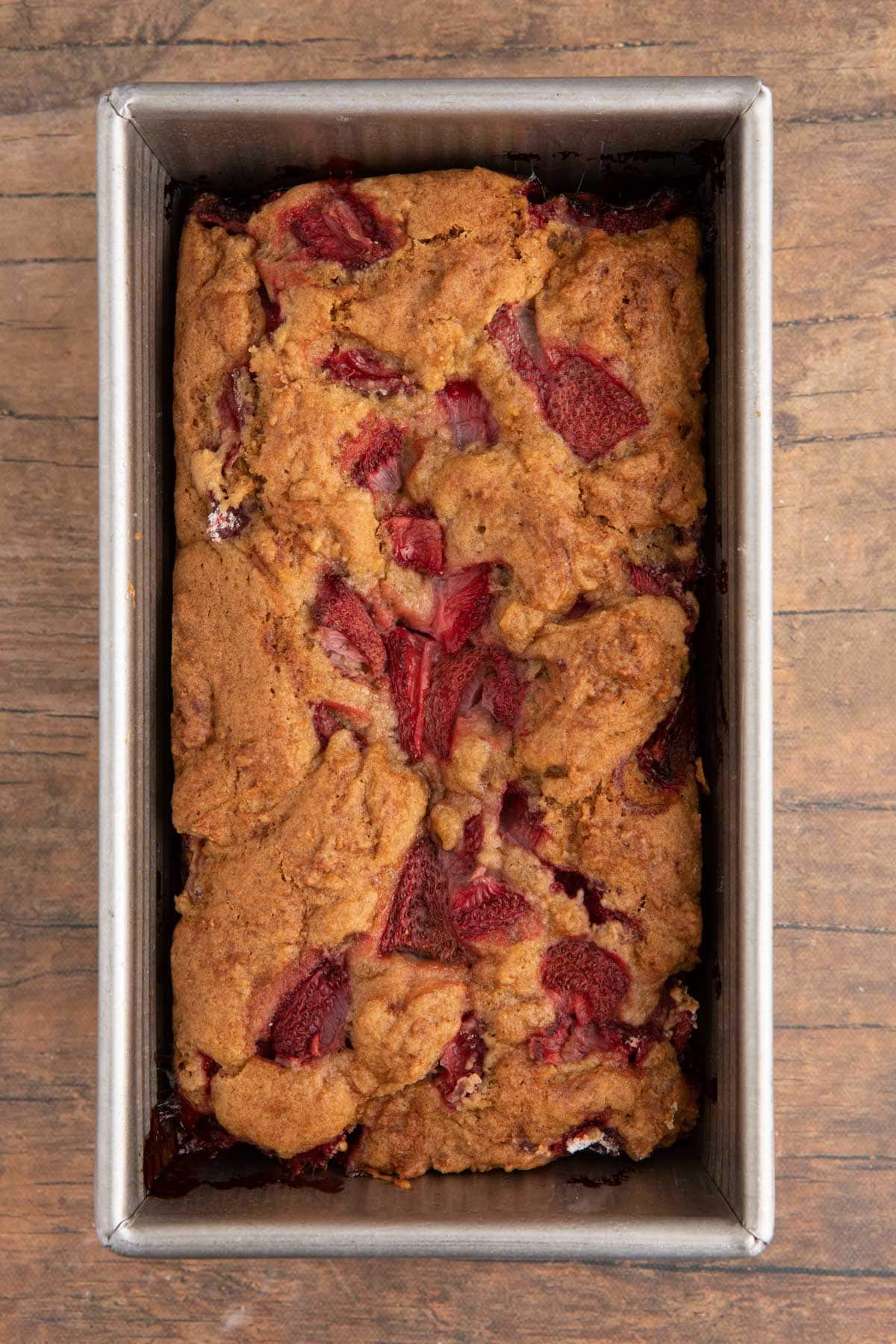 Strawberry Bread baked in loaf pan