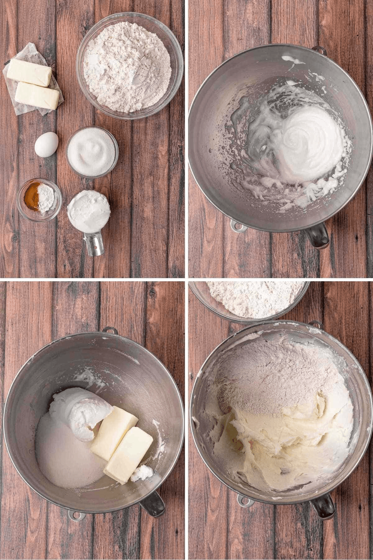 collage combining cookie dough ingredients