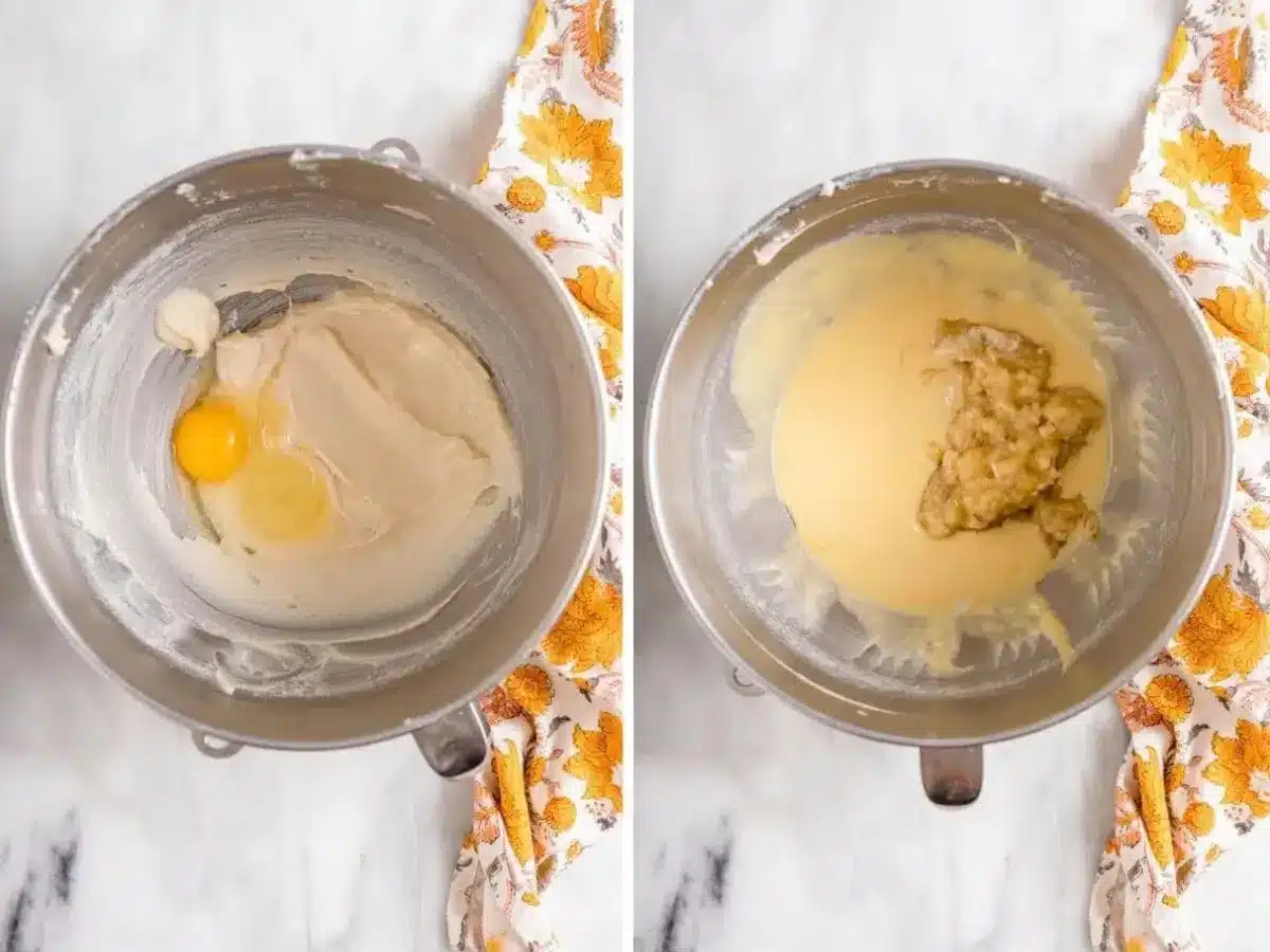 collage of mixing ingredients 