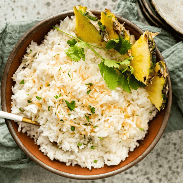 Closeup of cooked ingredients in a bowl ready to eat
