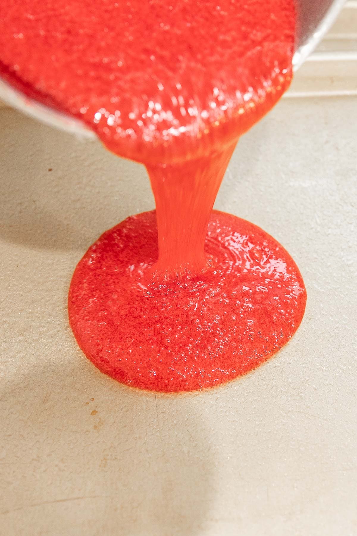Strawberry Hard Candy being poured