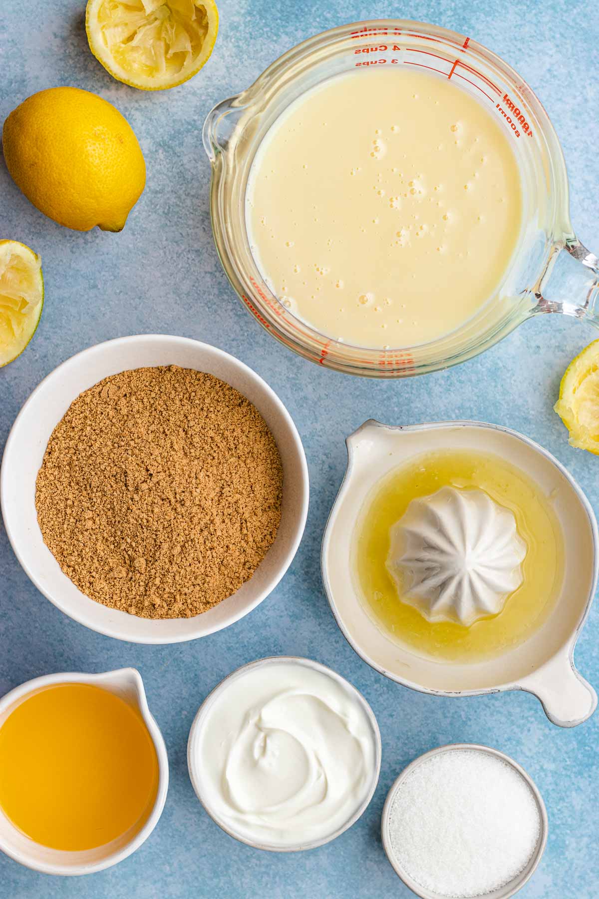 Lemon Pie ingredients laid out and in small bowls