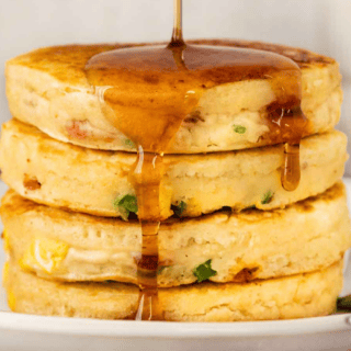 stack of pancakes with syrup