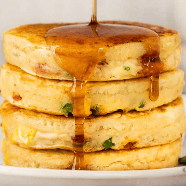 stack of pancakes with syrup