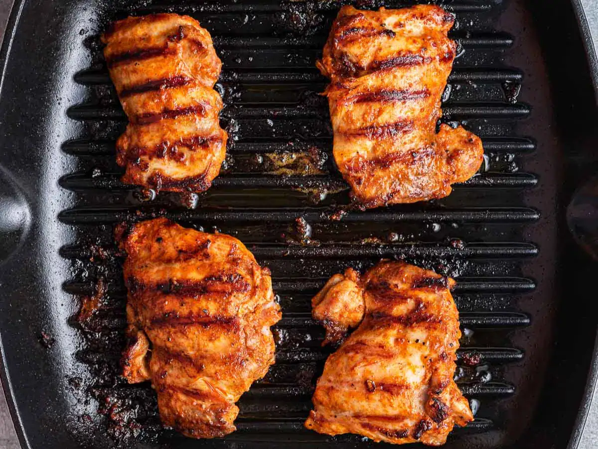 Poultry cooked on grill.