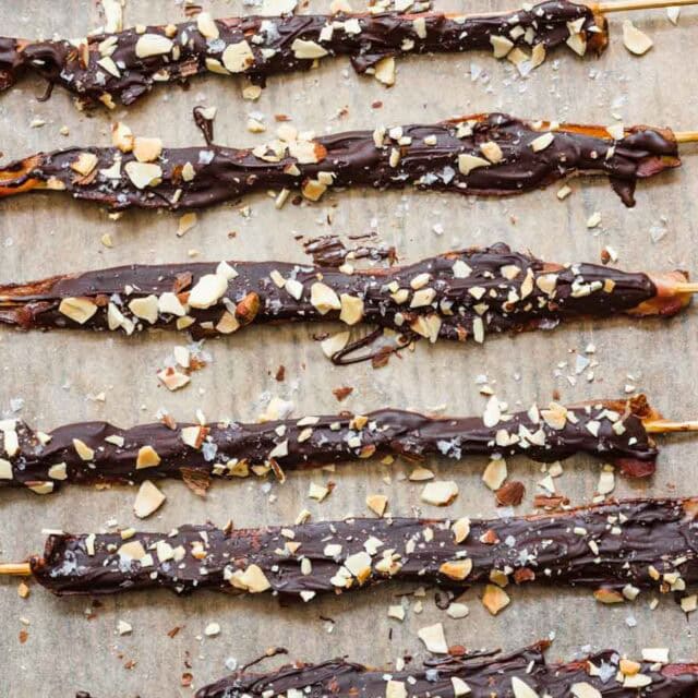 Chocolate nut covered bacon.